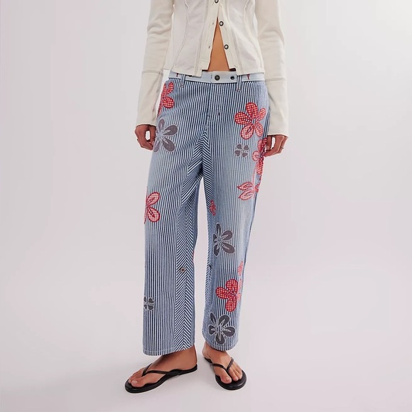 FREE PEOPLE NWT Hot Tropics Pants 8 - Picture 1 of 7